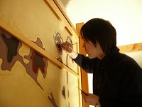 森本先生ペイント中